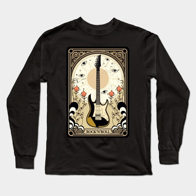 Psychedelic 70s oracle tarot card  rock and roll design Long Sleeve T-Shirt by PoeticTheory